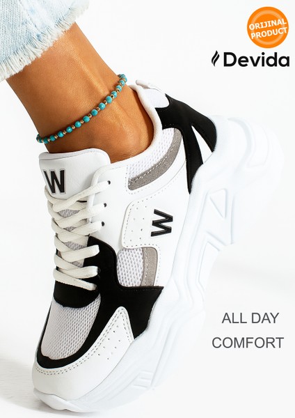 Kadın Beyaz Spor Ayakkabı 5 Cm Yüksek Air Taban Günlük Sneaker X110 indirimleri