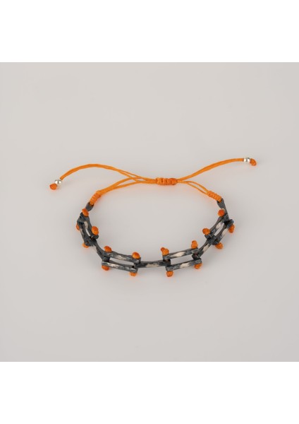 Zincirlerin Dansı - 925 Ayar Gümüş Makrome Erkek Bileklik