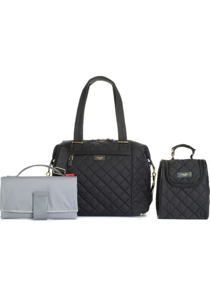 Stevie Quilted Bebek Bakım Çantası Siyah 38X34X14 cm