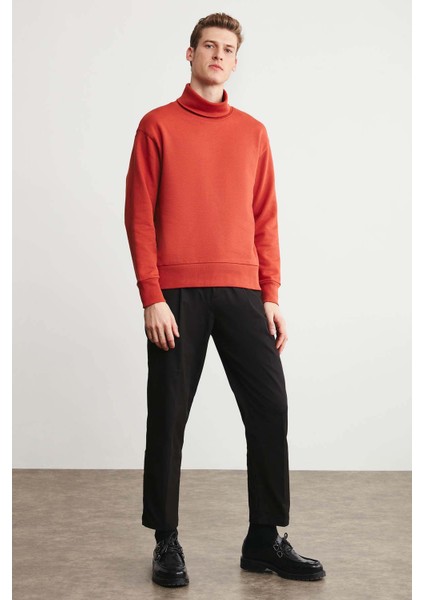 Addıs Erkek Tam Boğazlı Comfort Kiremit Rengi Sweatshirt indirimleri