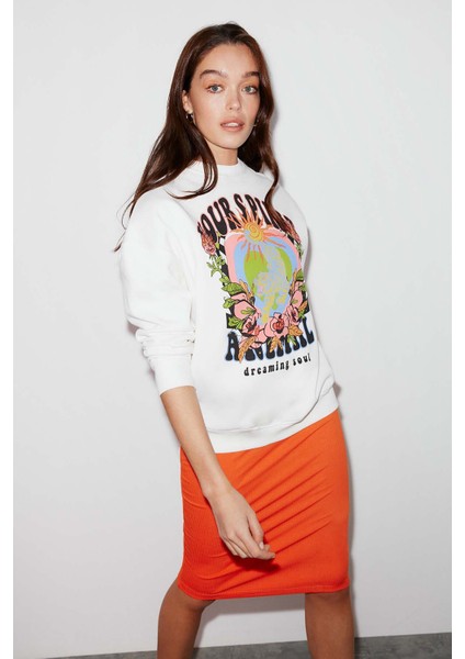Vıcky Oversize Beyaz Sweatshirt fırsatları