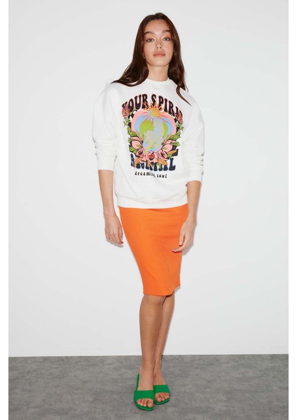 Vıcky Oversize Beyaz Sweatshirt indirimleri