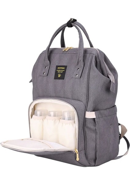Grey USB Diaper Bag & Diaper Caddy, Fonksiyonel ve Konforlu
