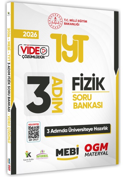 2025 Tyt Mebi-Ogm 3 Adım Fizik Soru Bankası Renkli A4 Boyut Video Çözümlü (Karakutu Katkılarıyla)