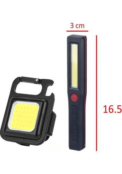 Siyah Çok Amaçlı Şarjlı ve Pilli El Feneri Mıknatıslı fiyatları