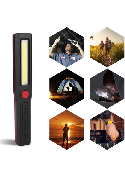 Siyah Çok Amaçlı Şarjlı ve Pilli El Feneri Mıknatıslı modelleri