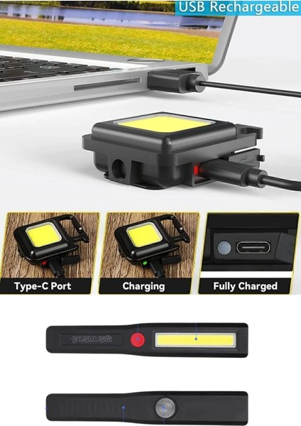 Siyah Çok Amaçlı Şarjlı ve Pilli El Feneri Mıknatıslı fırsatları