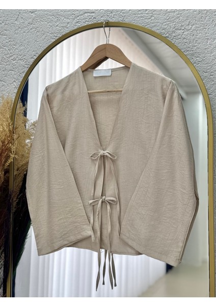 Mirona Ön Bağcıklı Çilek Kumaş Kısa KIMONO-MF210 Taş fiyatları