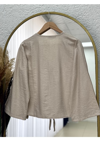 Mirona Ön Bağcıklı Çilek Kumaş Kısa KIMONO-MF210 Taş indirimleri