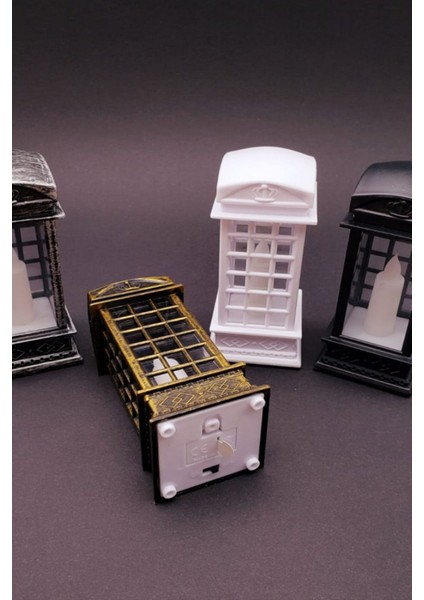 Bej Telefon Kulübesi Gece Lambası, Dekoratif Aydınlatma, Şık ve Şık Tasarım fiyatları