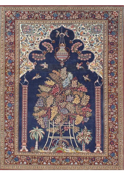 Cansu Koleksiyonu Çok Renkli Çiçek ve Kuşlar Desenli Dokuma Taban Modern Dekoratif Halı CANSU21 modelleri