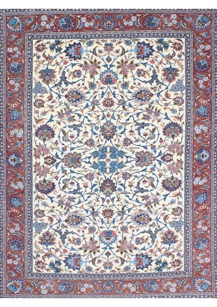 Cansu Koleksiyonu Mavi Detaylı Desenli Dokuma Taban Modern Dekoratif Halı CANSU33