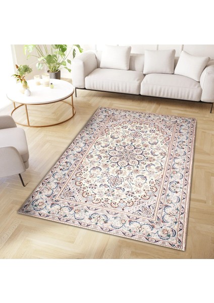 Cansu Koleksiyonu Bej Tonlarda Desenli Dokuma Taban Modern Dekoratif Halı CANSU42