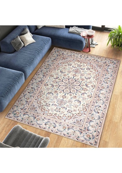 Cansu Koleksiyonu Bej Tonlarda Desenli Dokuma Taban Modern Dekoratif Halı CANSU42