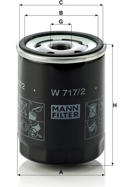 W 717/2 - Yağ Filtresi - Mann Fılter fiyatları