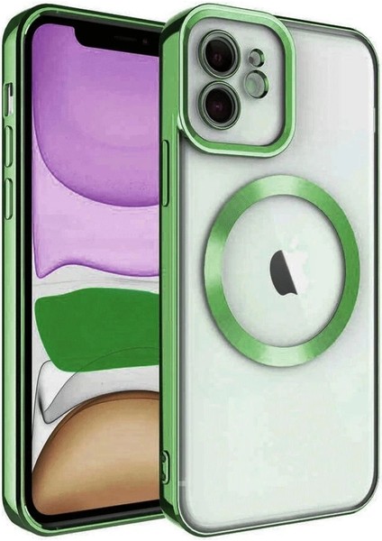 Newface iPhone 11 Kılıf Kross Magneticsafe Kapak - Koyu Yeşil