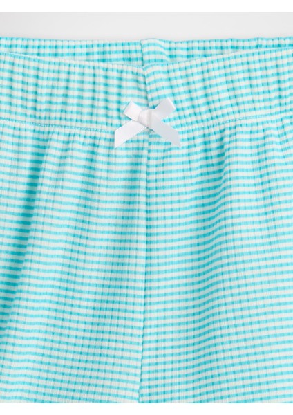 Kız Çocuk Bebe Mavisi Çocuk Geri Dönüştürülmüş Fitilli Pijama Şortları fiyatları