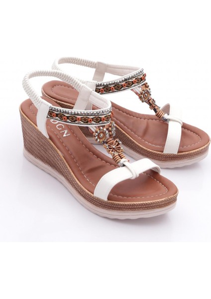 1041 Kadin Yüksek Topuk Çiçek ve Kelebek Desenli Sandalet fiyatları