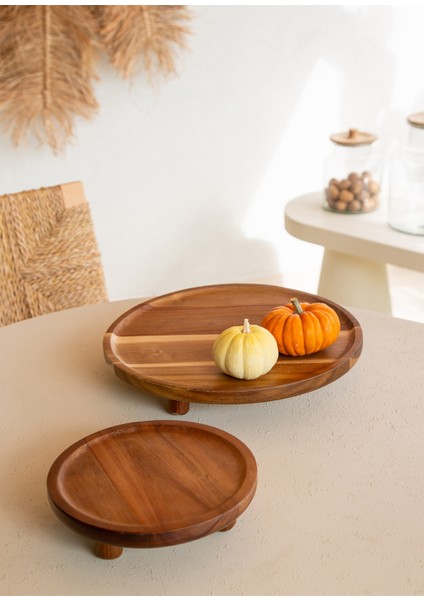 Natura Akasya Ayaklı Servis 32 cm modelleri