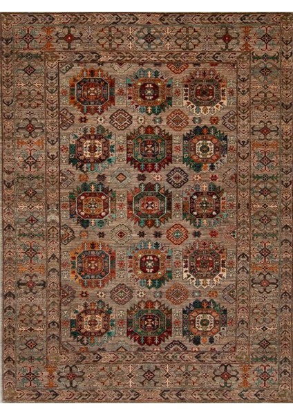 Cansu Koleksiyonu Koyu Tonlarda Geleneksel Desenli Dokuma Taban Modern Dekoratif Halı CANSU12