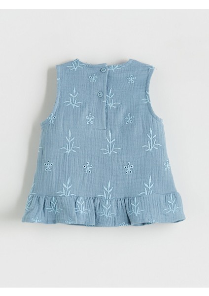 Yeni Sezon Nakisli Kiz Bebek Bluz ve Sort 2'li - S5RG88Z1