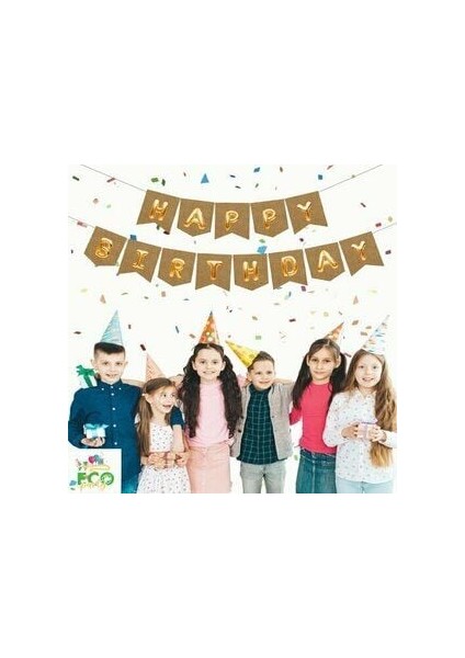 Eco Uzar Yazı ''happy Birthday'' – Kraft Zemin Gold Yazılı fiyatları