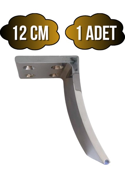 Yay Krom 12CM Metal Ayak Masa Dolap ve Mobilya AYAĞI(KROM)(12CM)(METAL)
