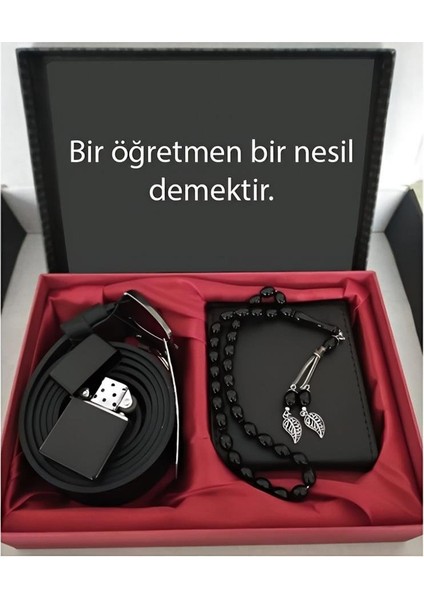 Süpertrend Alsepeteavm Öğretmenler Günü Hediye Cüzdan, Kemer, Tespih, Çakmak
