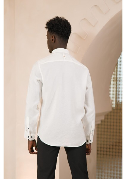 Yaka Düğmeli Yazlık Ince Tiril Tiril %100 Modal Slimfit Gömlek fırsatları