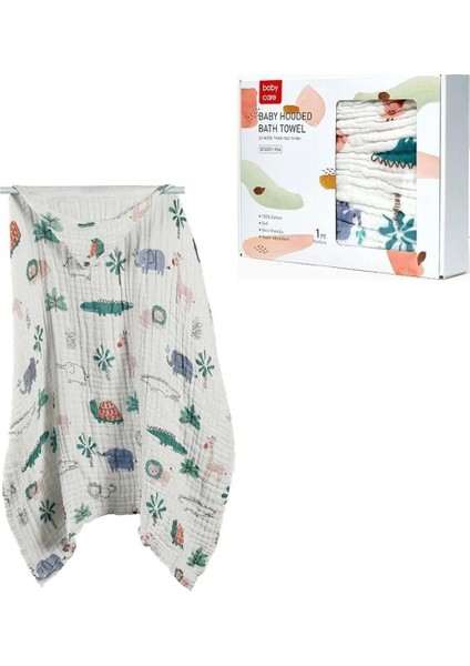 Boomer Lamb Kapüşonlu Bebek Havlusu, 110X110 Cm, Ultra Yumuşak