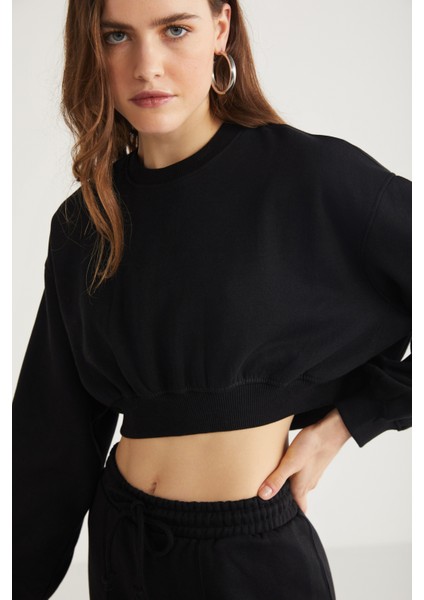 Amy Kadın %100 Organik Pamuk Siyah Sweatshirt fiyatları