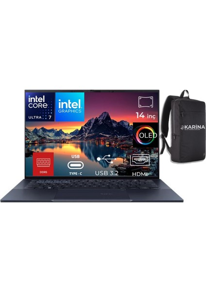 Expertbook B9 Ultra 7-150U B9403CVAR-C73211TBB0D-00 32GB 2tb Intel Graphics Freedos 14'' Taşınabilir Bilgisayar