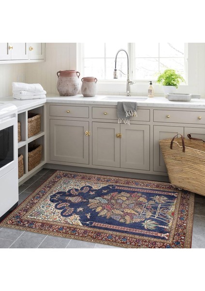 Cansu Koleksiyonu Çok Renkli Çiçek ve Kuşlar Desenli Dokuma Taban Modern Dekoratif Halı CANSU21 indirimleri