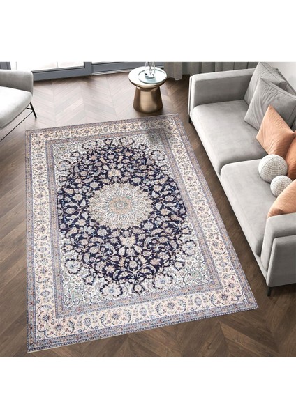 Cansu Koleksiyonu Bej Bordür Detaylı Desenli Dokuma Taban Modern Dekoratif Halı CANSU29 fırsatları