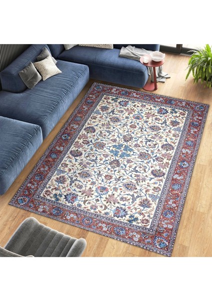 Cansu Koleksiyonu Mavi Detaylı Desenli Dokuma Taban Modern Dekoratif Halı CANSU33 fiyatları