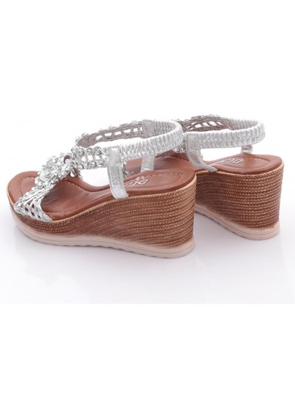 1042 Kadin Yüksek Topuk Taş Çiçek Süslemeli Sandalet modelleri