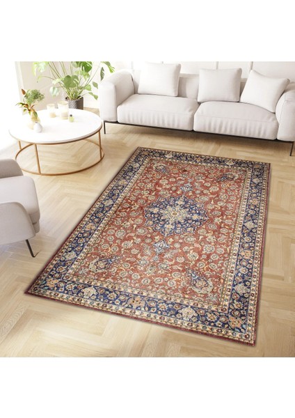 Cansu Koleksiyonu Eskitme Görünümlü Çok Renkli Desenli Dokuma Taban Modern Dekoratif Halı CANSU38