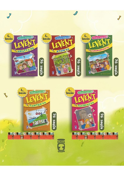 Levent Türkiyeyi Geziyorum 7 Set (5 Kitap) Amasyada, Samsunda,tekirdağda, Aydında, Kahramanmaraşta