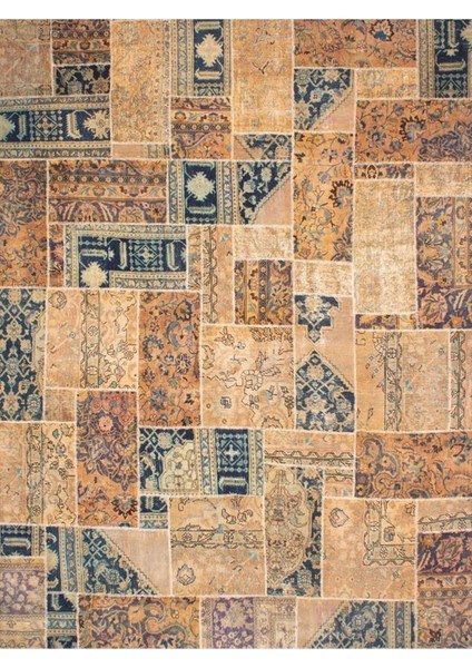 Cansu Koleksiyonu Patchwork Görünümlü Etnik Desen Detaylı Dokuma Taban Modern Dekoratif Halı CANSU03