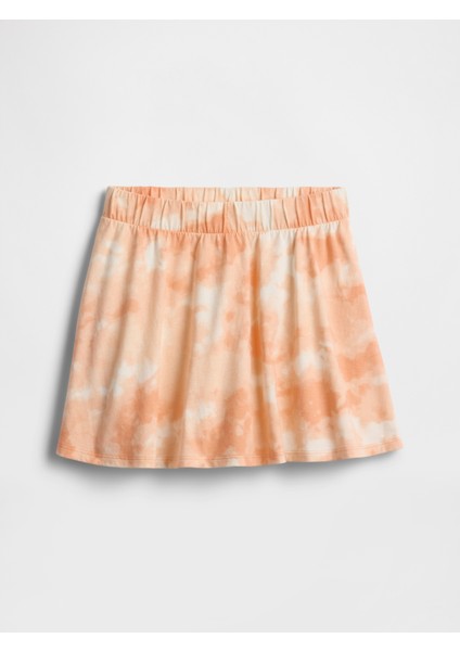 Kız Çocuk Turuncu Pileli Şort Etek