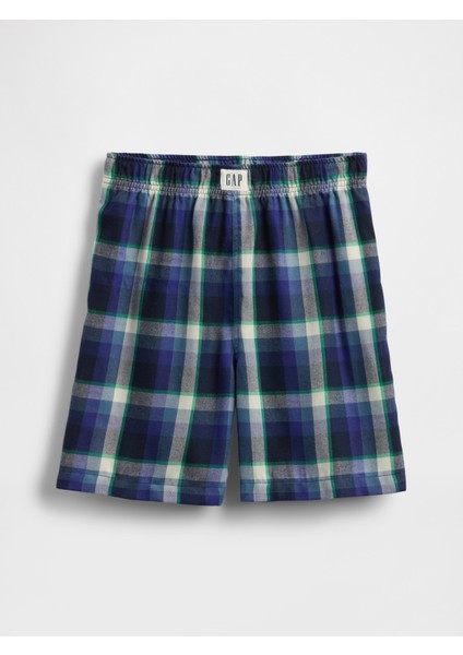 Erkek Çocuk Lacivert Geri Dönüştürülmüş Flannel Pj Boxer Şort