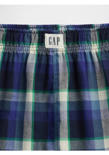 Erkek Çocuk Lacivert Geri Dönüştürülmüş Flannel Pj Boxer Şort fiyatları