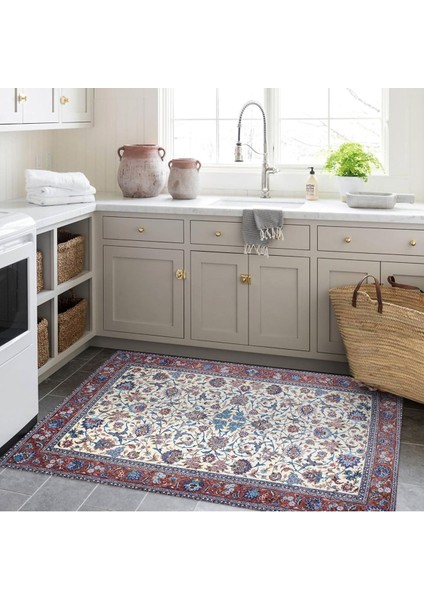 Cansu Koleksiyonu Mavi Detaylı Desenli Dokuma Taban Modern Dekoratif Halı CANSU33 indirimleri