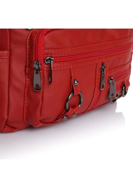 Kadın Çok Bölmeli Yıkama Deri Omuz Çaptaz Çanta fiyatları