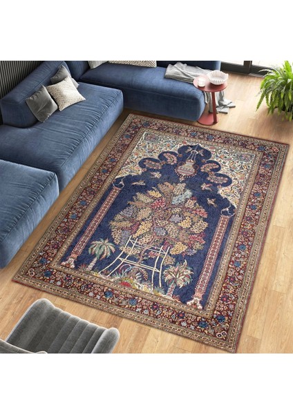 Cansu Koleksiyonu Çok Renkli Çiçek ve Kuşlar Desenli Dokuma Taban Modern Dekoratif Halı CANSU21 fiyatları