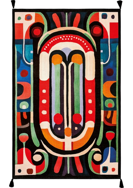 Lumina Renkli Soyut Desenli Dekoratif Tasarım Halı Yıkanabilir Oturma Odası Salon Halısı