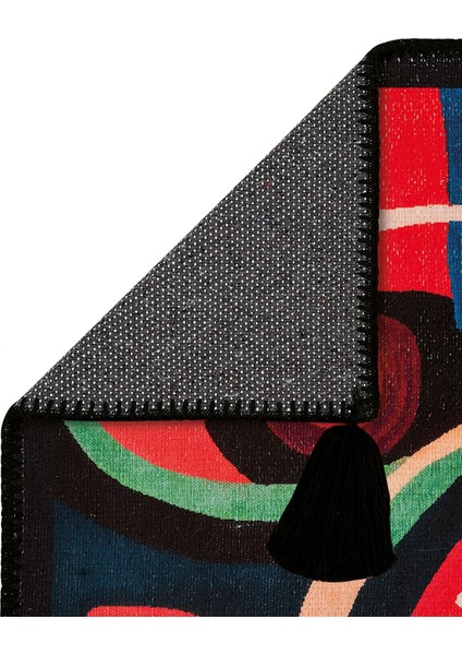 Lumina Renkli Soyut Desenli Dekoratif Tasarım Halı Yıkanabilir Oturma Odası Salon Halısı indirimleri