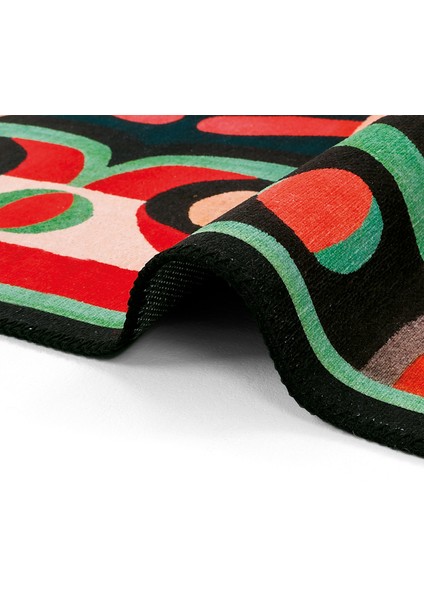 Lumina Renkli Soyut Desenli Dekoratif Tasarım Halı Yıkanabilir Oturma Odası Salon Halısı