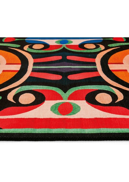 Lumina Renkli Soyut Desenli Dekoratif Tasarım Halı Yıkanabilir Oturma Odası Salon Halısı