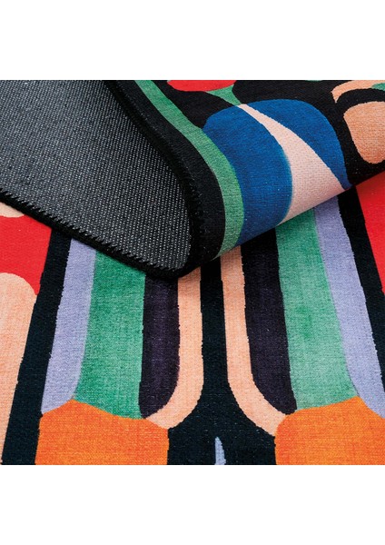 Lumina Renkli Soyut Desenli Dekoratif Tasarım Halı Yıkanabilir Oturma Odası Salon Halısı